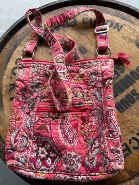 Vera Bradley Pink Paisley Quilted Crossbody Bag